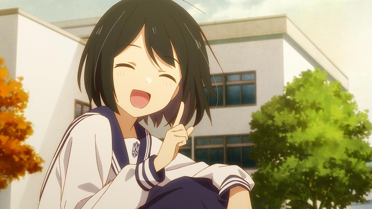 咲が部活について悩むまことにアドバイスをするシーン