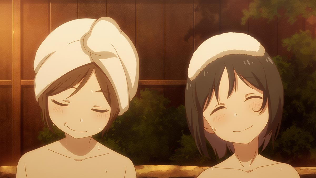 咲と咲のお母さんが一緒に旅行をするシーン