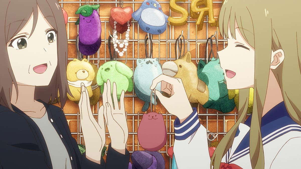 まことがお母さんと買い物をするシーン